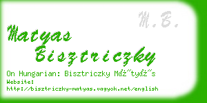 matyas bisztriczky business card